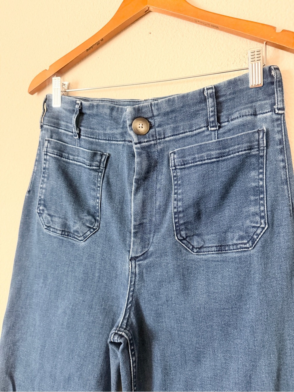 Anthropologie Maeve SIZE 30 TALL The Colette wide leg high rise jeans in dark - Picture 3 of 6